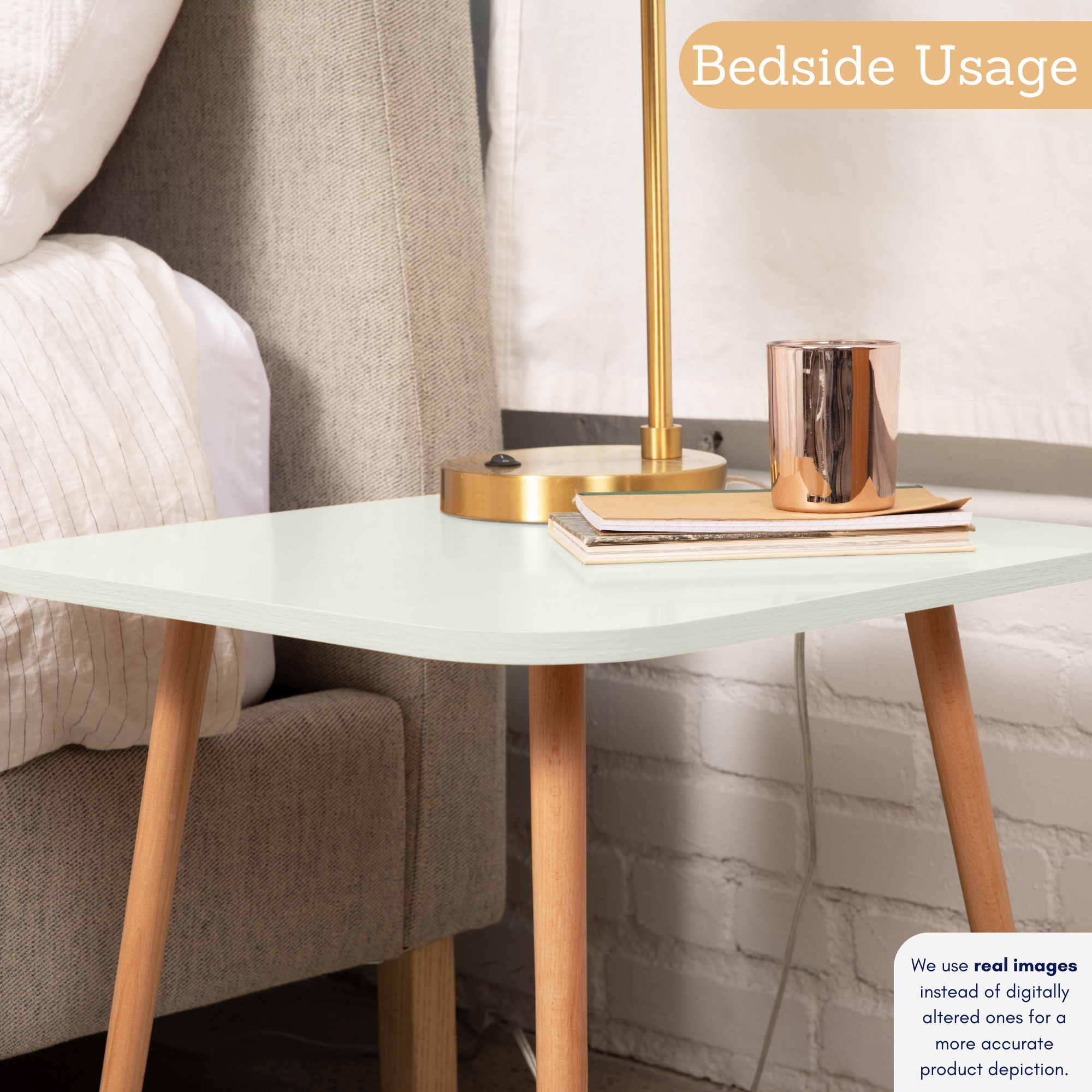 Square Side Table Industrial End Table for Coffee - Decomil