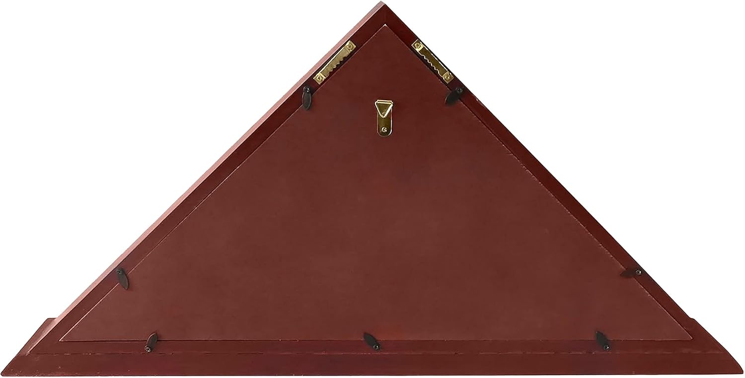 5x9 Flag Display Case for American Veteran Burial Flag - Wall Mounted Folded Flag Shadow Box with Clear Plexiglass Front, Solid Wood Cherry Finish