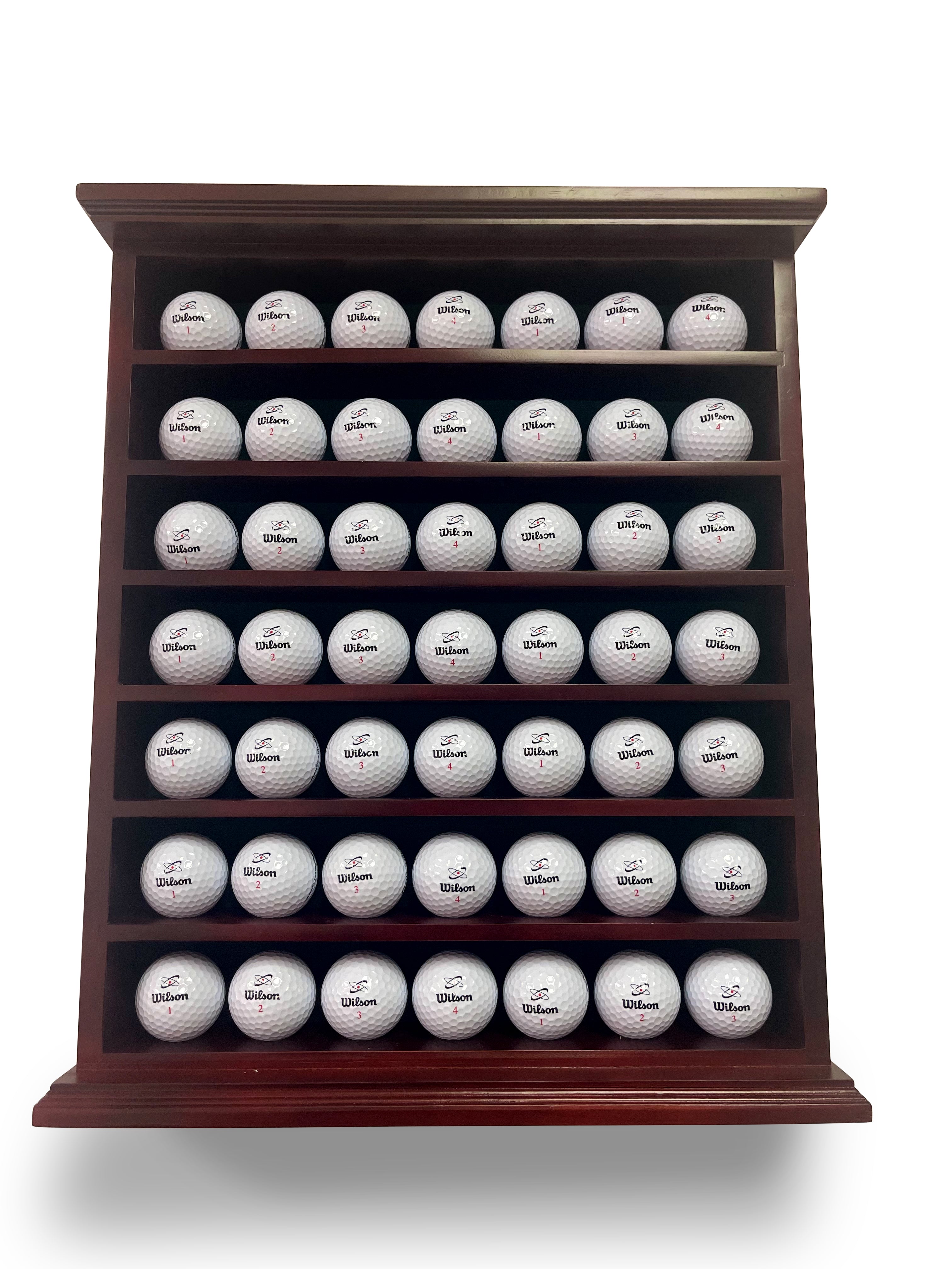 Golf Ball Display Case Cabinet Wall Rack Holder UV Protection, No Door