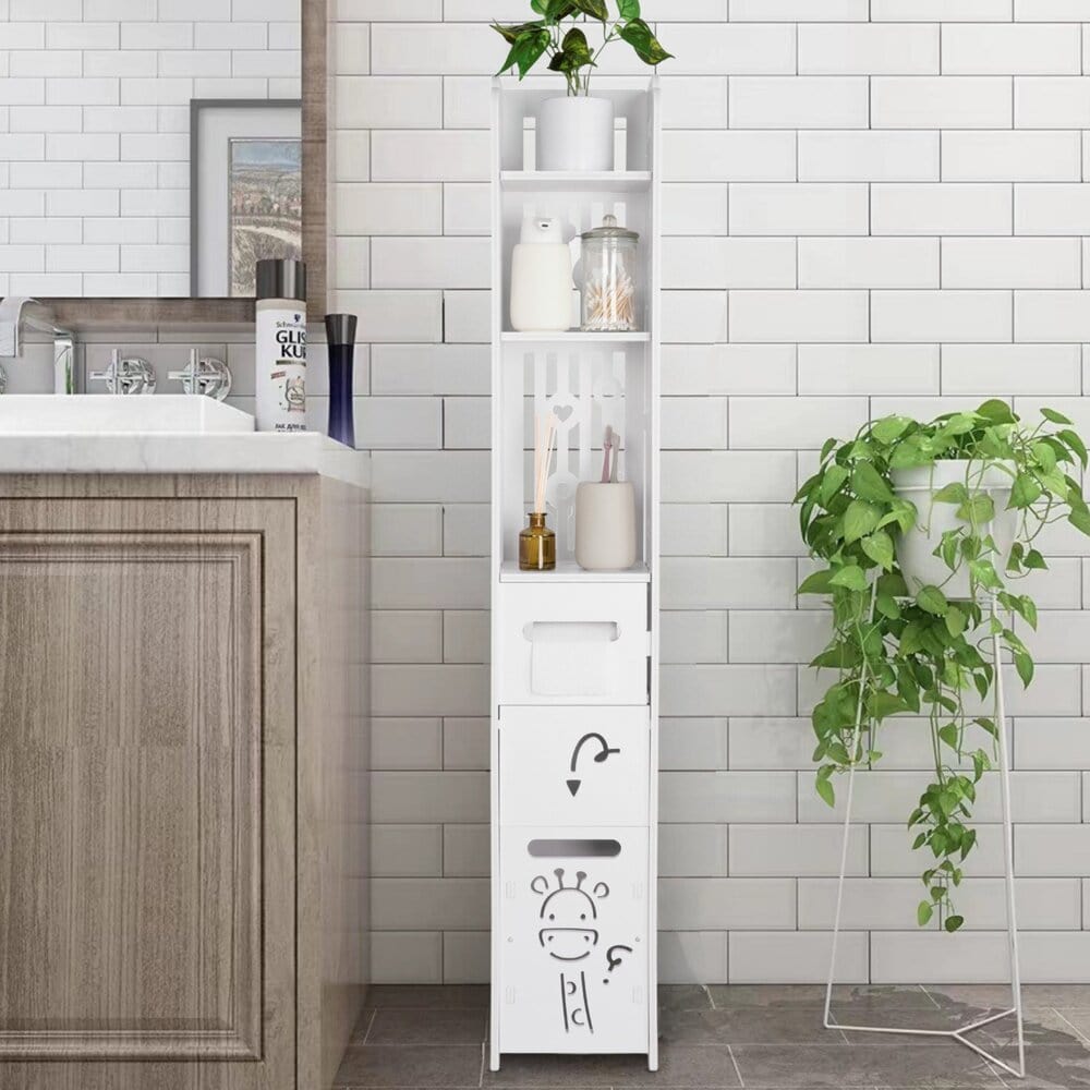 DECOMIL - Bathroom Storage Cabinet, Bathroom Storage Organizer | Narrow Bathroom Cabinet, Toilet Paper Organizer, Towel Storage