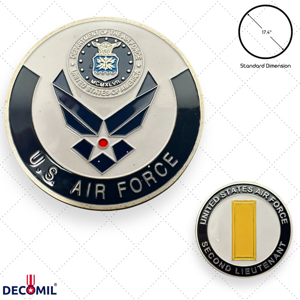 Military Challenge Coins, Enlisted and Officer Ranks, AIR FORCE, Second Lieutenant