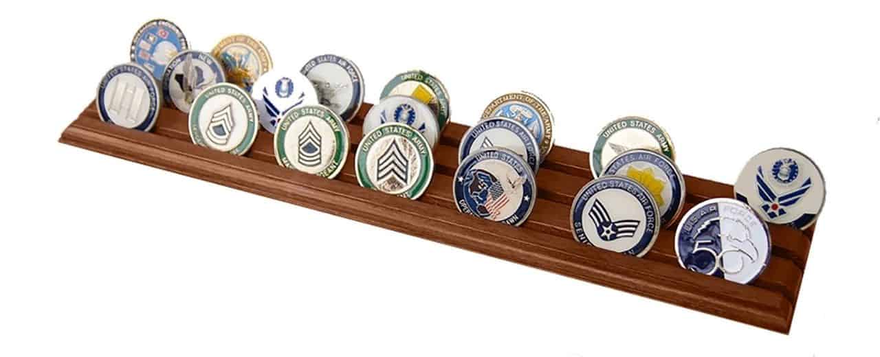 Challenge Coin Display (3 Rows, Large, Walnut) 3