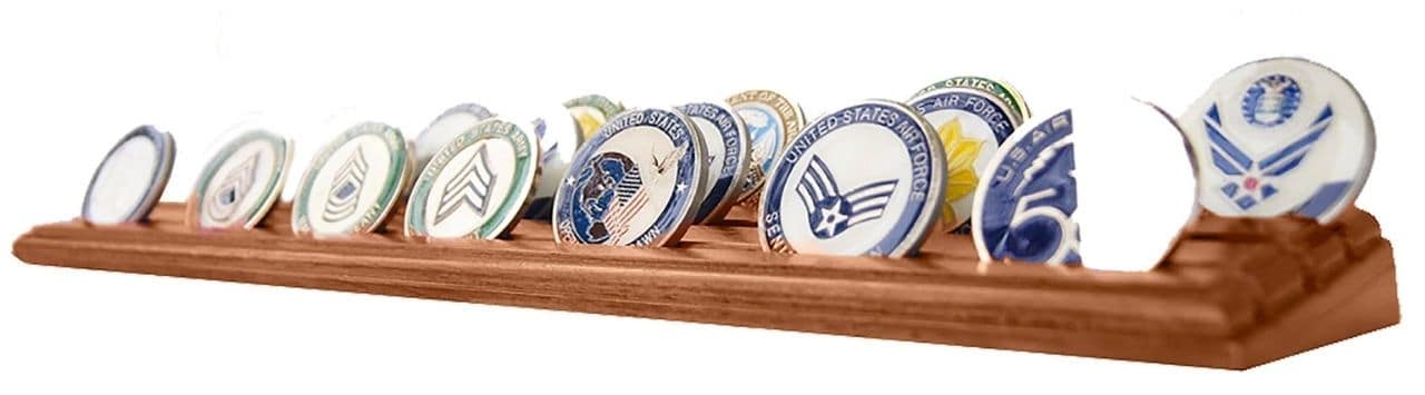 Challenge Coin Display (3 Rows, Large, Walnut) 4