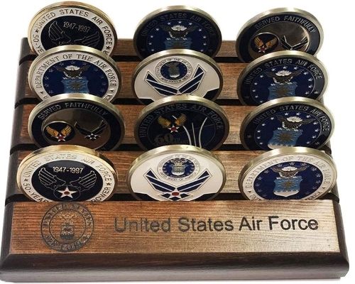 Military Challenge Coin Holder (4 Rows, Small) Air Force 1