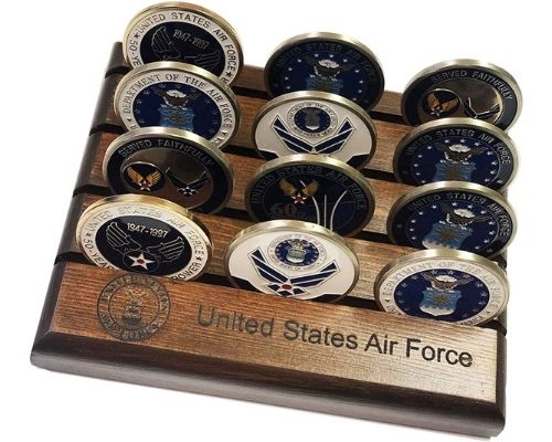 Military Challenge Coin Holder (4 Rows, Small) Air Force 2
