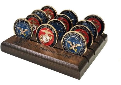 Military Challenge Coin Holder (4 Rows, Small) Marine Corps 3