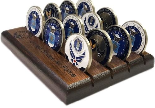 Military Challenge Coin Holder (4 Rows, Small) Air Force 3