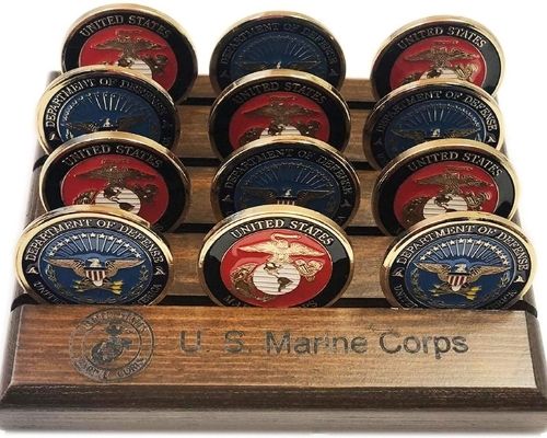 Military Challenge Coin Holder (4 Rows, Small) Marine Corps 1