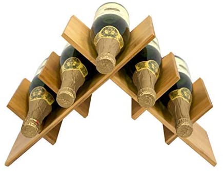 Bamboo Wine Rack (5 Bottle), Cross Style Wine Rack - Decomil 1
