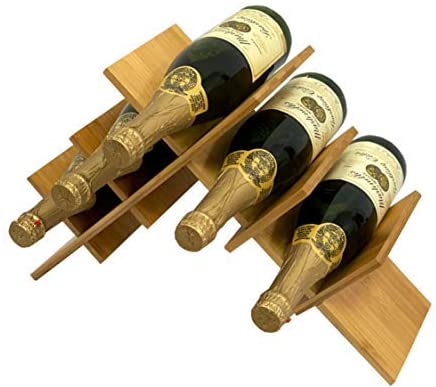 Bamboo Wine Rack (5 Bottle), Cross Style Wine Rack - Decomil 3