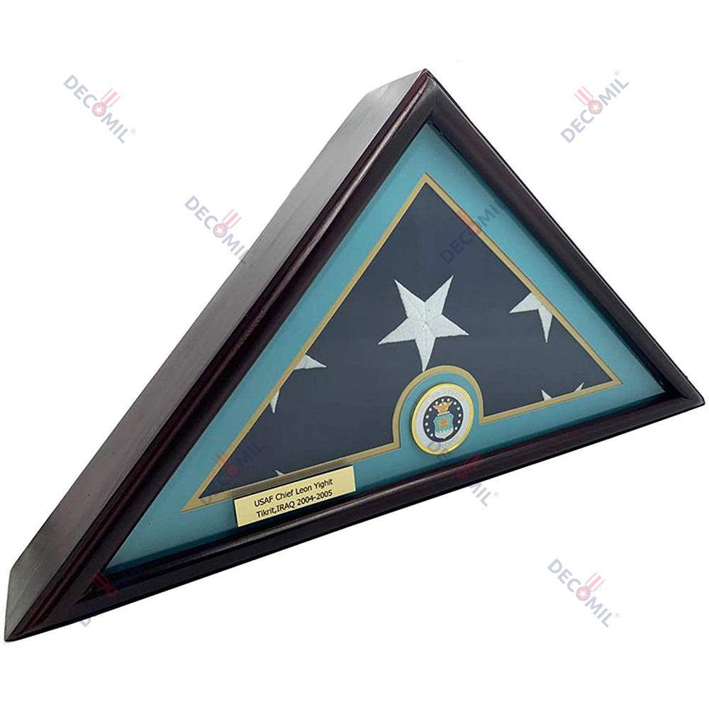 Burial Flag Display Case (5x9), Air Force, Small Base - Decomil Decoration Store