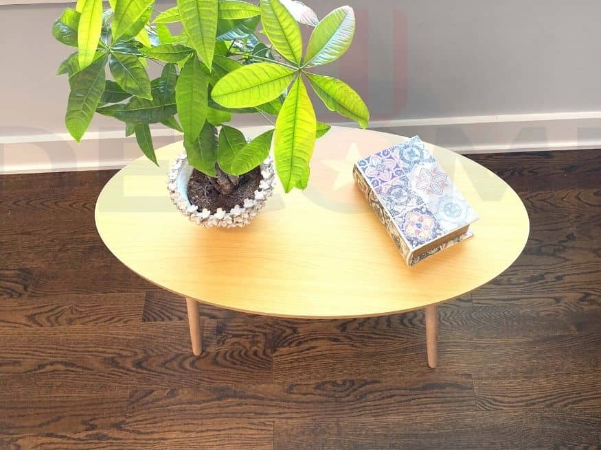 Small Side Table (Oval), Industrial End Table (Walnut-7)
