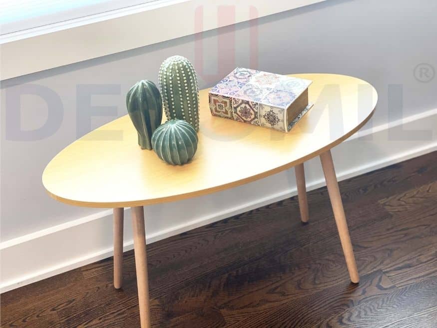 Small Side Table (Oval), Industrial End Table (Walnut-8)
