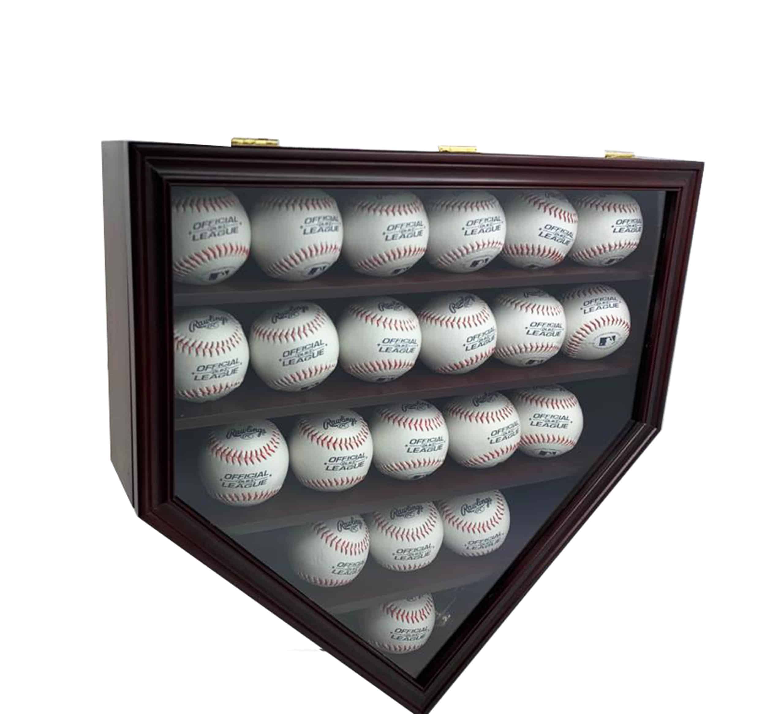  21 Baseball Display Case (Solid Wood)  Wall Cabinet Holder  2