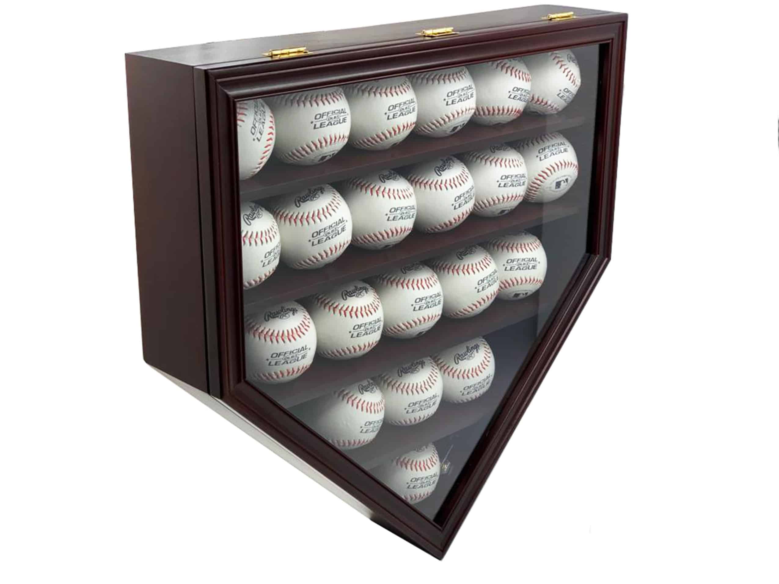  21 Baseball Display Case (Solid Wood)  Wall Cabinet Holder 3