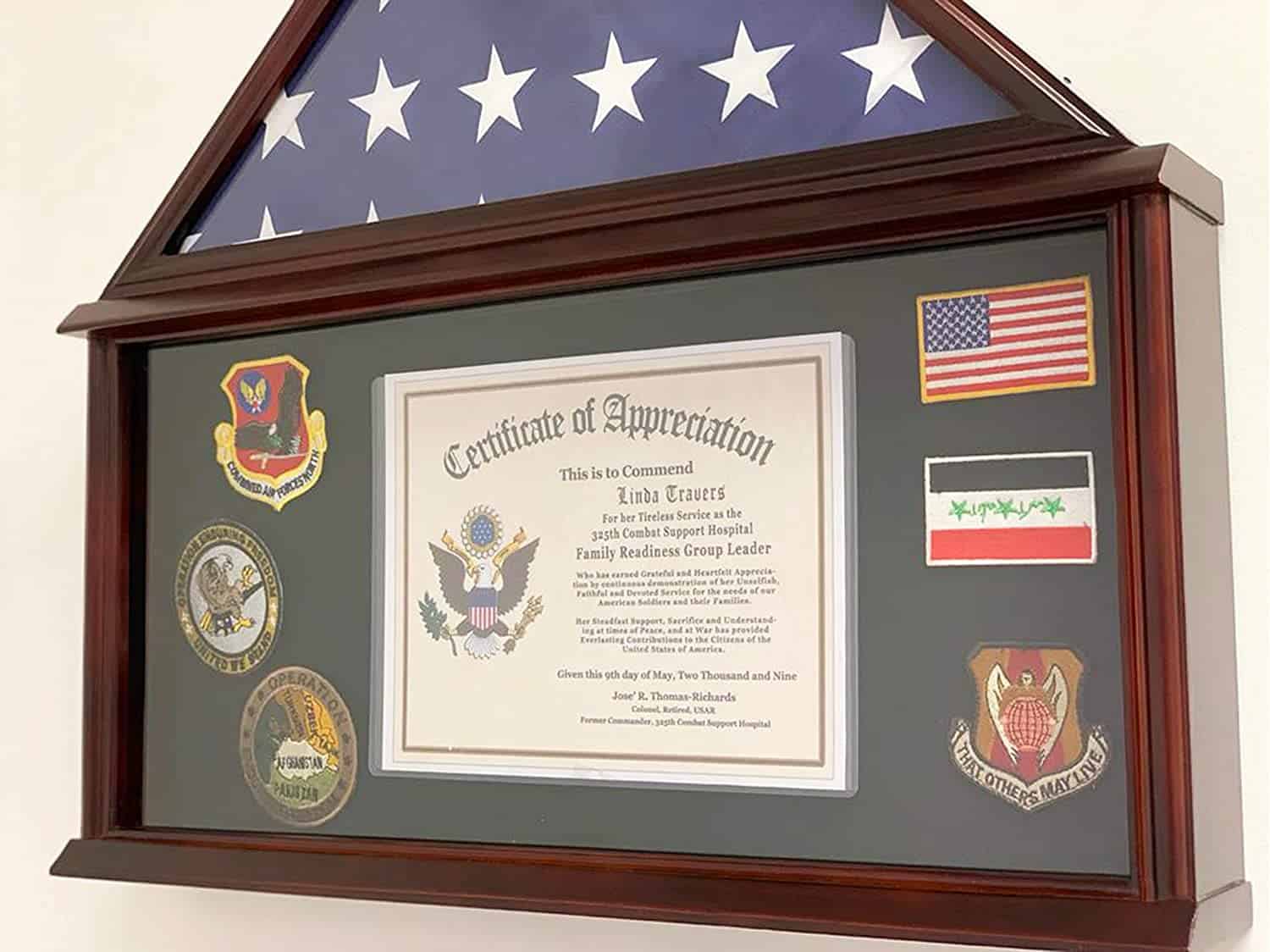 Flag Display Case with Certificate Holder (5x9)