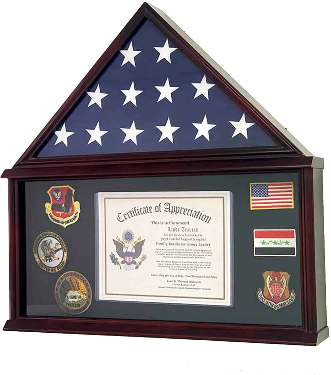 Flag Display Case with Certificate Holder (5x9) - logo