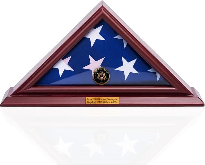 DECOMIL Flag Display Case for 3x5 Folded Flags, Flag Box Display case-