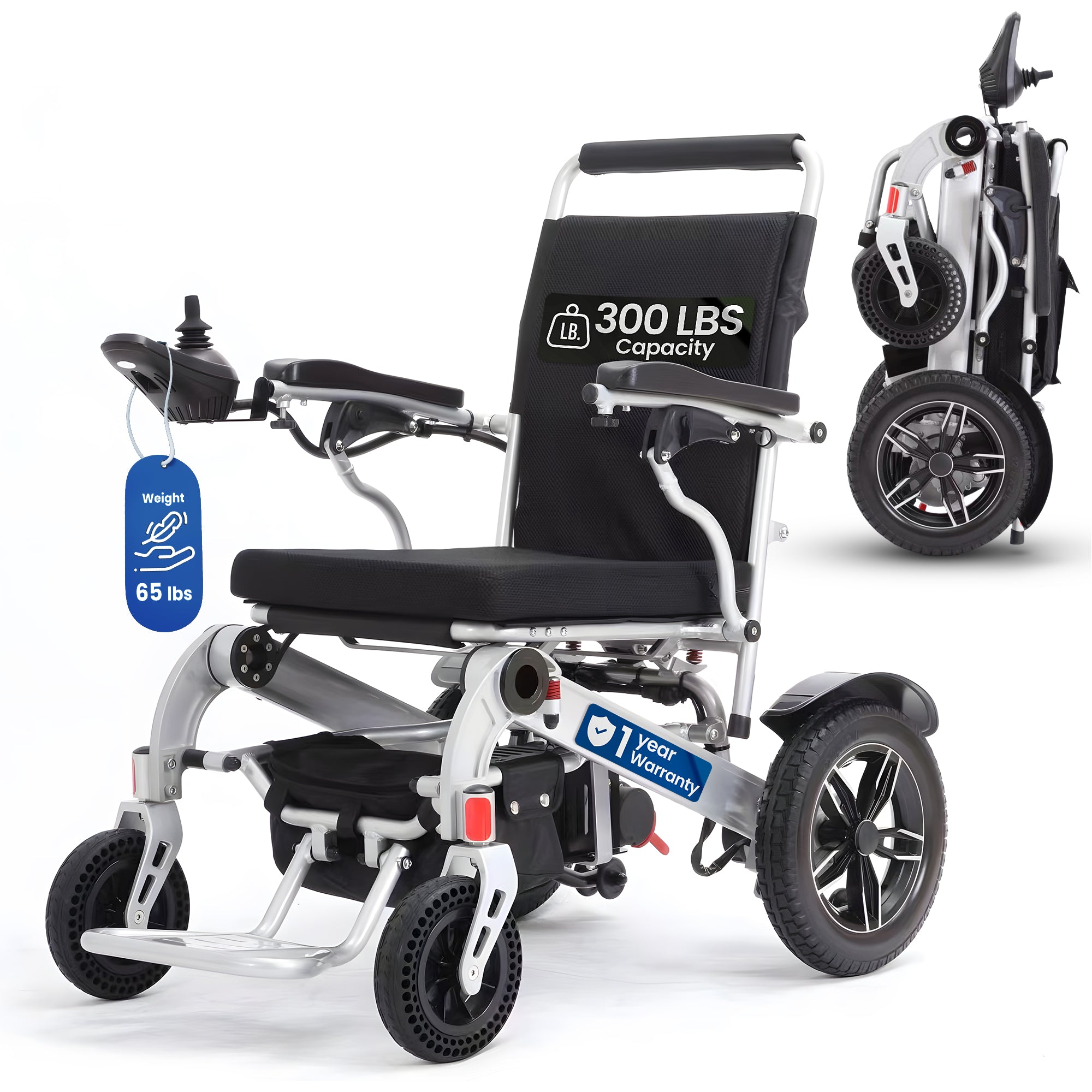 Electric Power Wheelchair for Adults, Motorized Intelligent Wheelchair, Portable Wheelchair