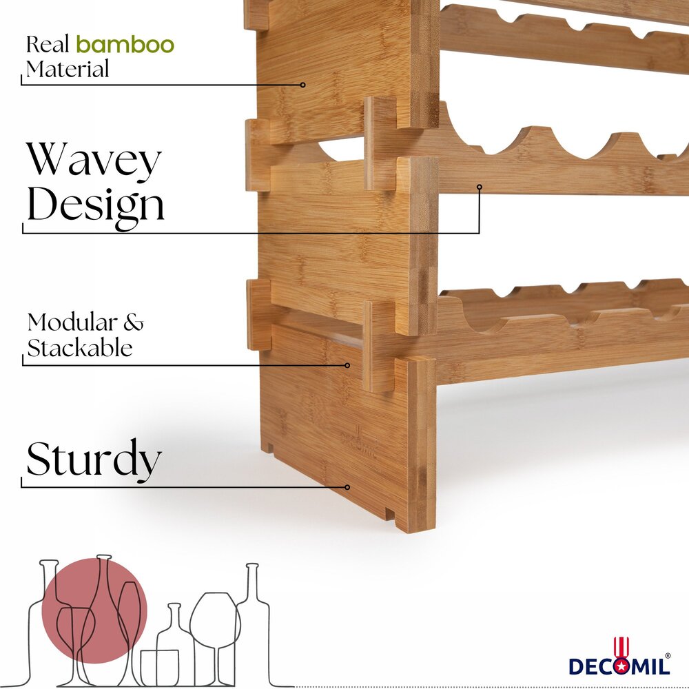 36 bamboo wine rack with bamboo material