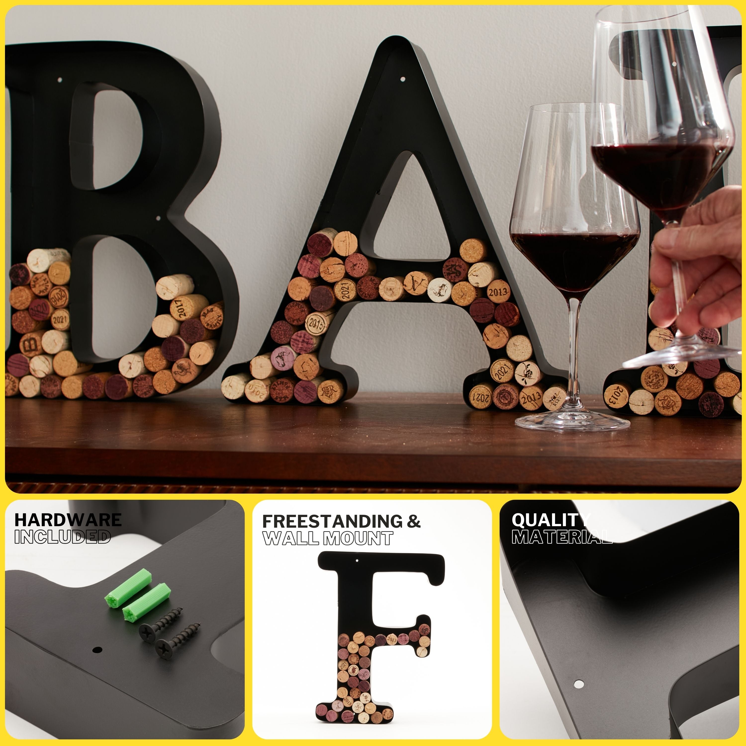Wine Cork Holder Wine Cork Holder Letters and Symbols