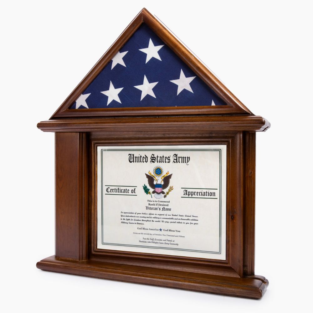 3x5 Flag Case and Certificate Holder Display Case
