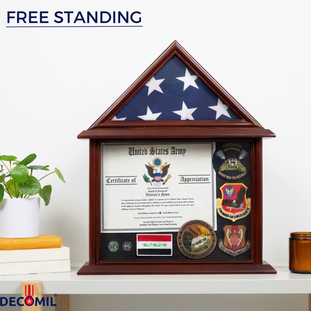 3x5 Flag Display Case with Certificate Holder, Flag and Certificate Display Case 1