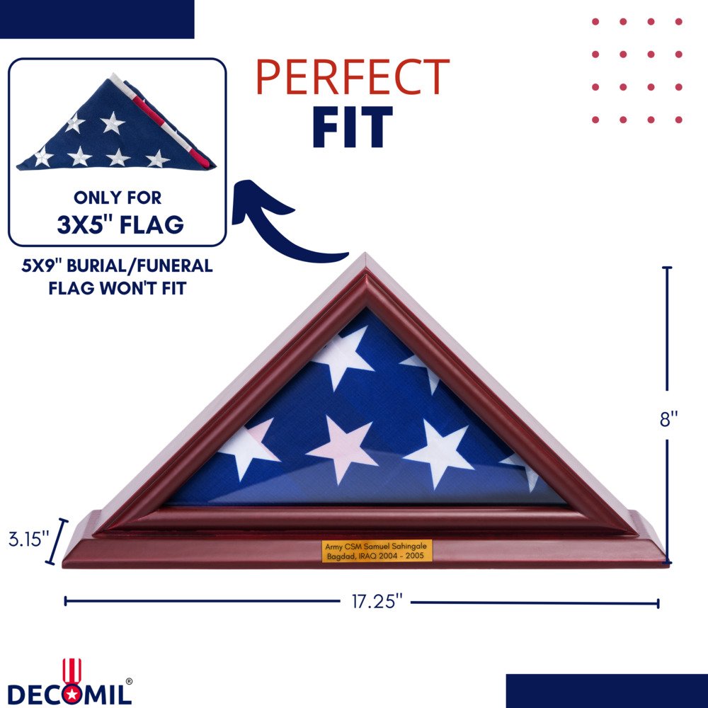 3x5 Flag Display Case with Customize Plate 1