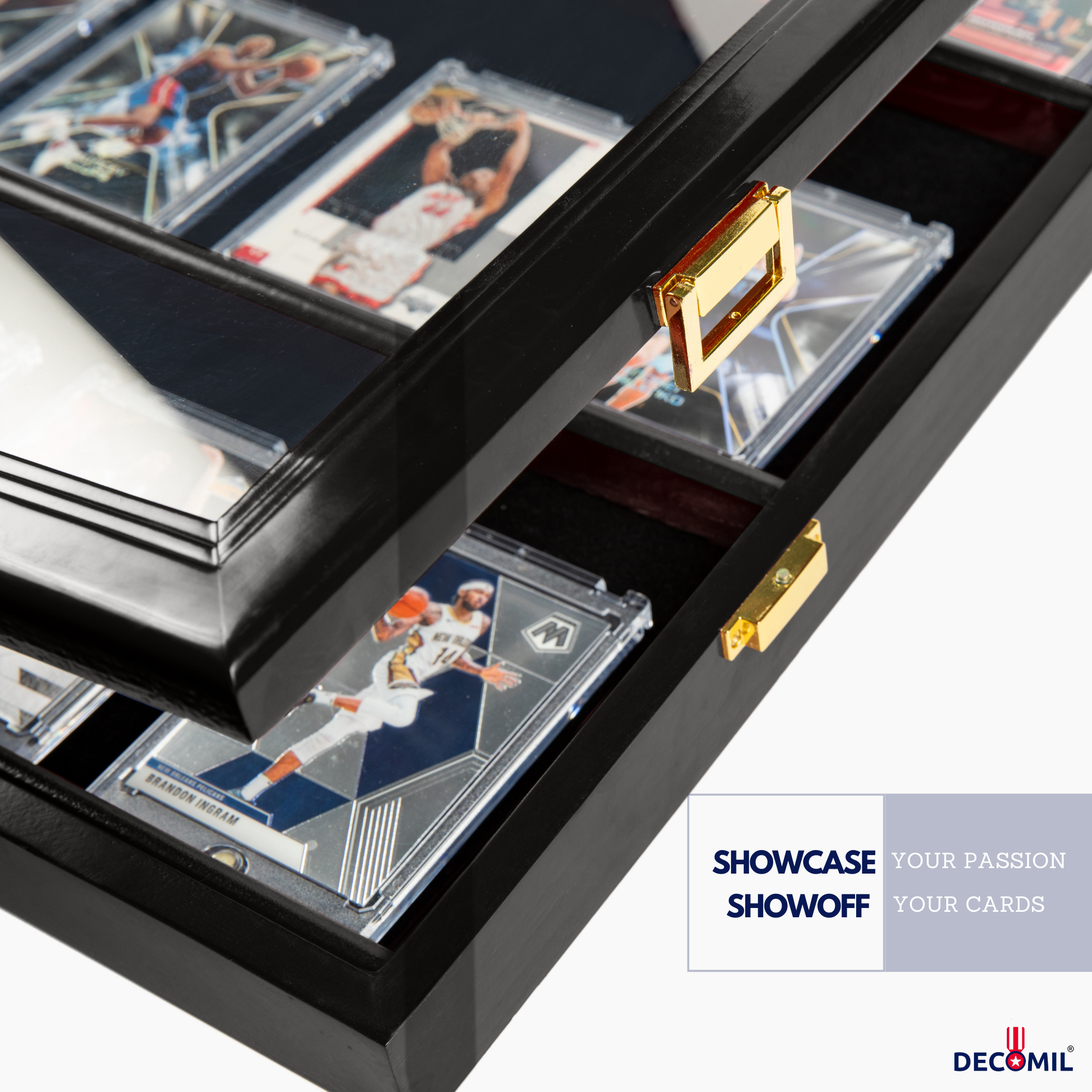 Graded Sports Card Display Case, Trading Baseball Card Display, Football Card Display, Basketball Card Display, Comic, Card Collection Display Cabinet, 3 Color, Solid Wood, Collection Lovers Gift