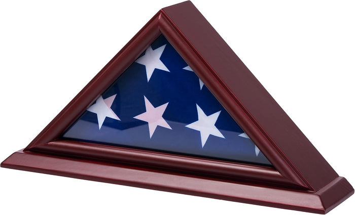Triangular Flag Box 3x5 Flag Display Case - Small Flag Shadow Box for 3x5 Flag (Not for Bu