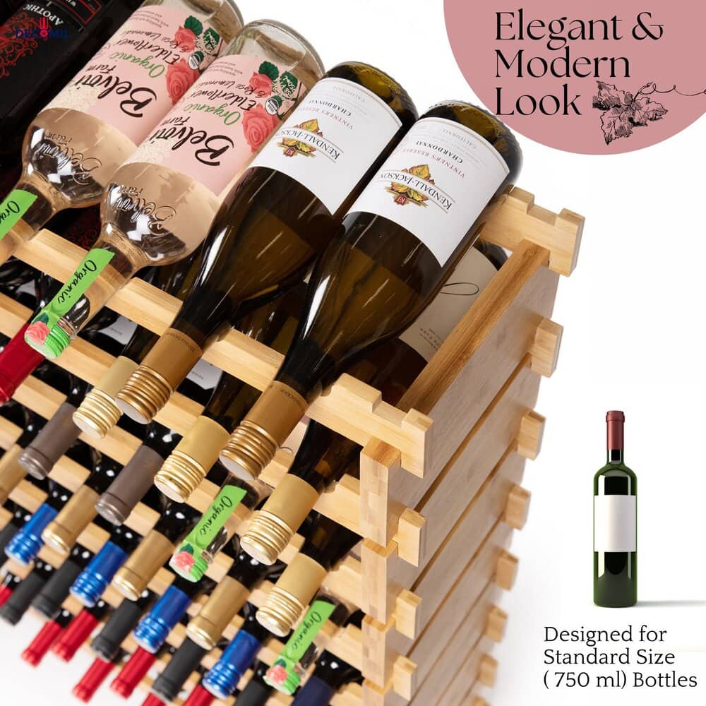 72 Bottle Wine Rack Wine Storage Rack Bamboo Wine Rack - Decomil