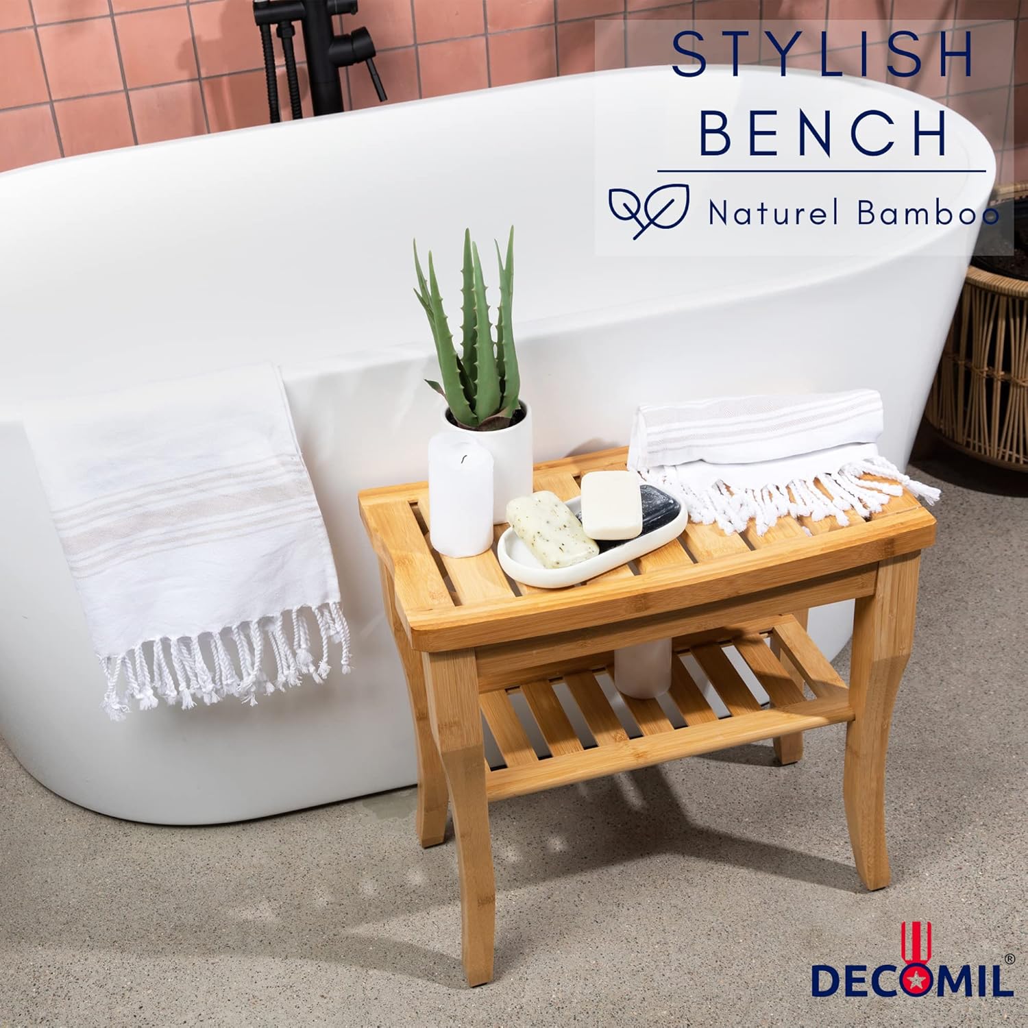 Waterproof bamboo shower bench online