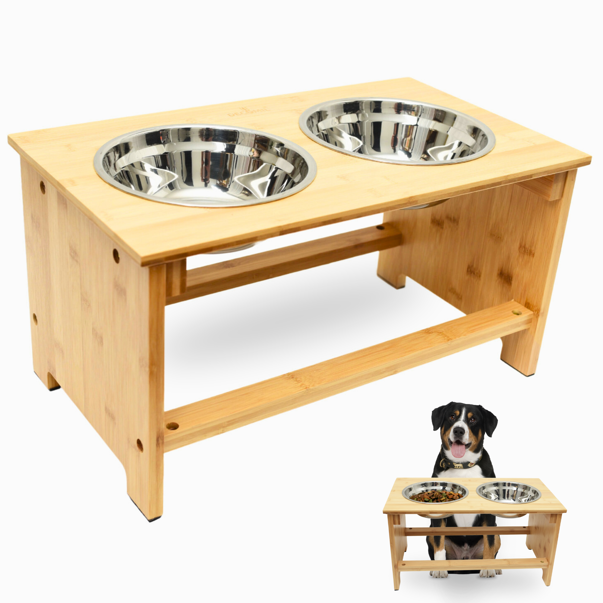 Dog Bowl Stand, Dog Owner Gift, Dog Food Bowl, Pet Lover Gift, Dog Lover Gift, Best Gift Idea For Dogs, Feeding Station, Bamboo Dog Bowls