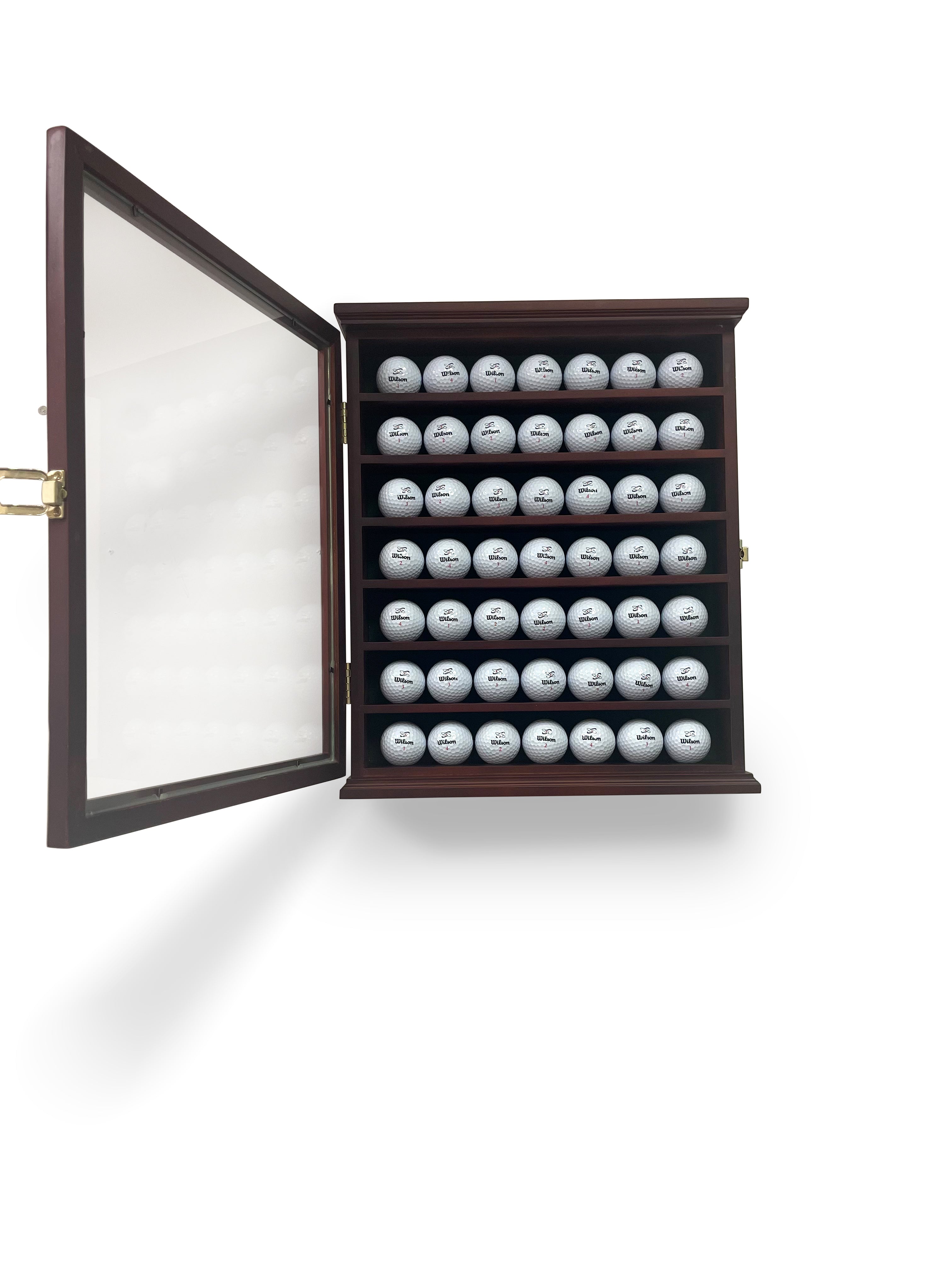 Golf Ball Display Case Cabinet Wall Rack Holder UV Protection, Lockable