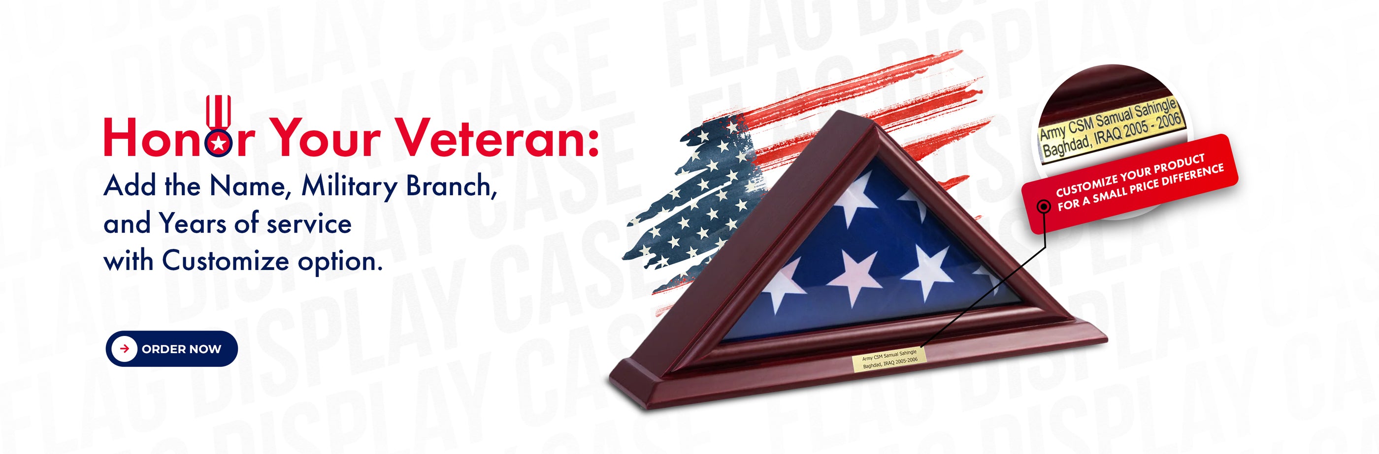 personalized flag display case banner