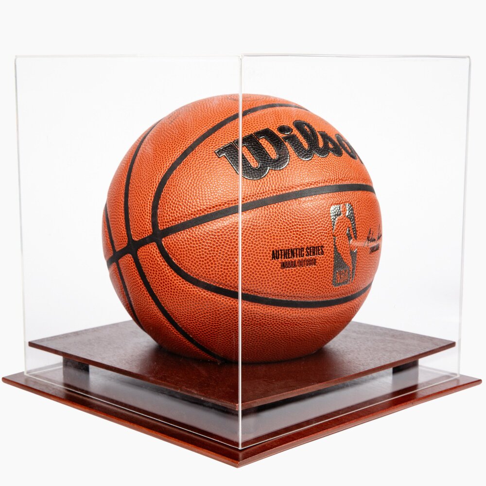 Basketball Display Case with clear glass case