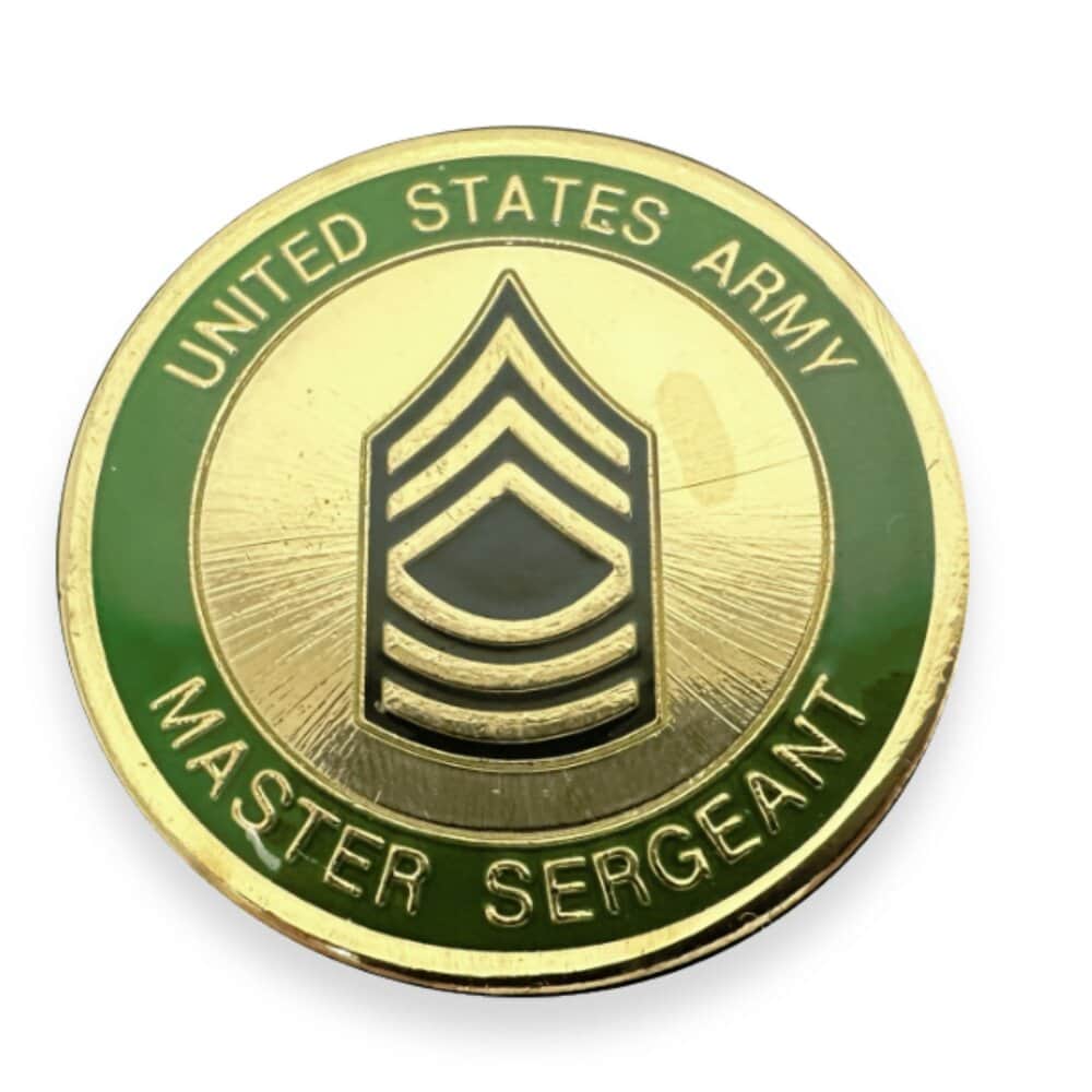 Master Sergeant Military Challenge Coins with white background