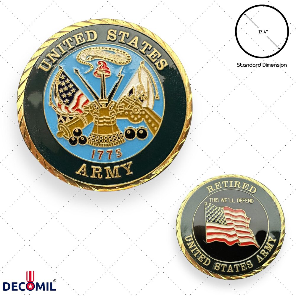 Military Challenge Coins, ARMY Retired - 0
