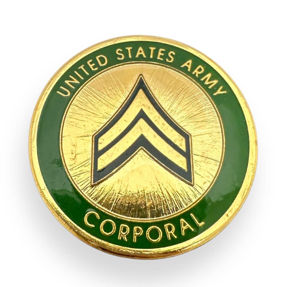 Military Challenge Coins, Enlisted and Officer Ranks, Corporal