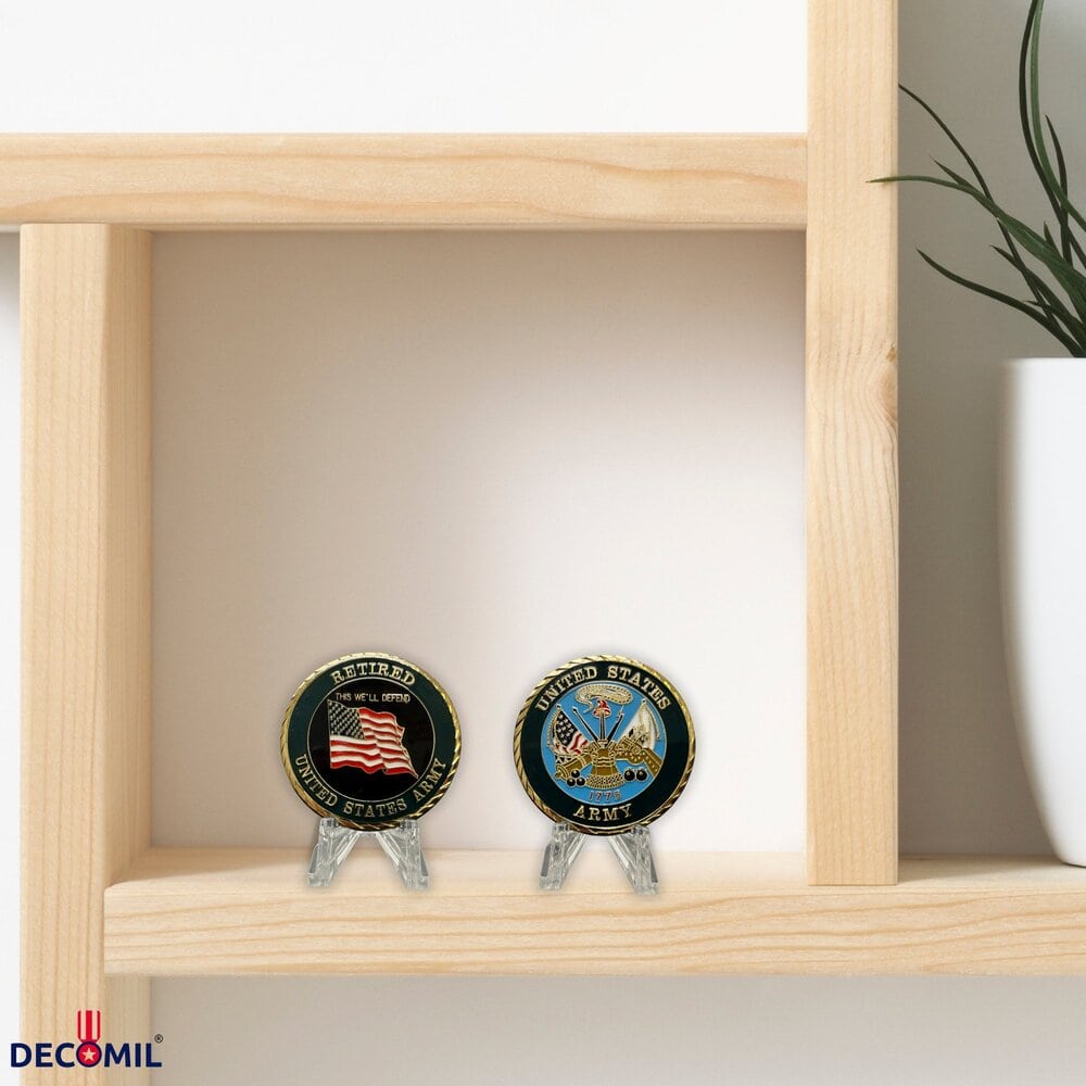 Military Challenge Coins, Enlisted and Officer Ranks, Retired Army
