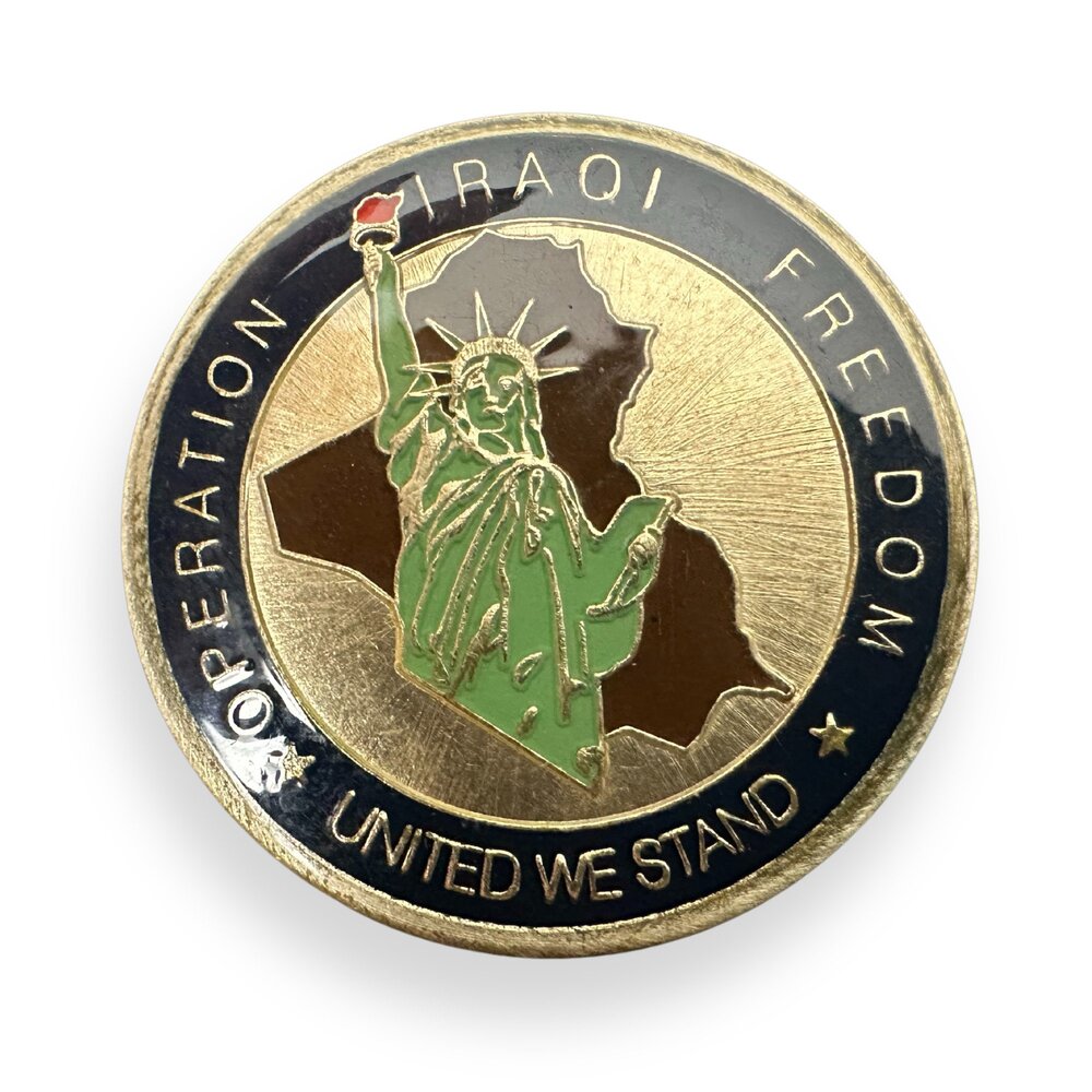 Military Challenge Coins, Operation Iraqi Freedom with white backgrouns