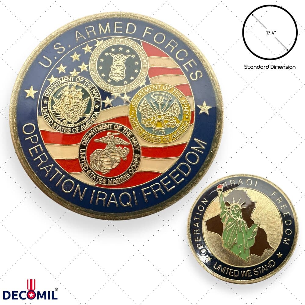 Military Challenge Coins, Operation Iraqi Freedom with dimensions