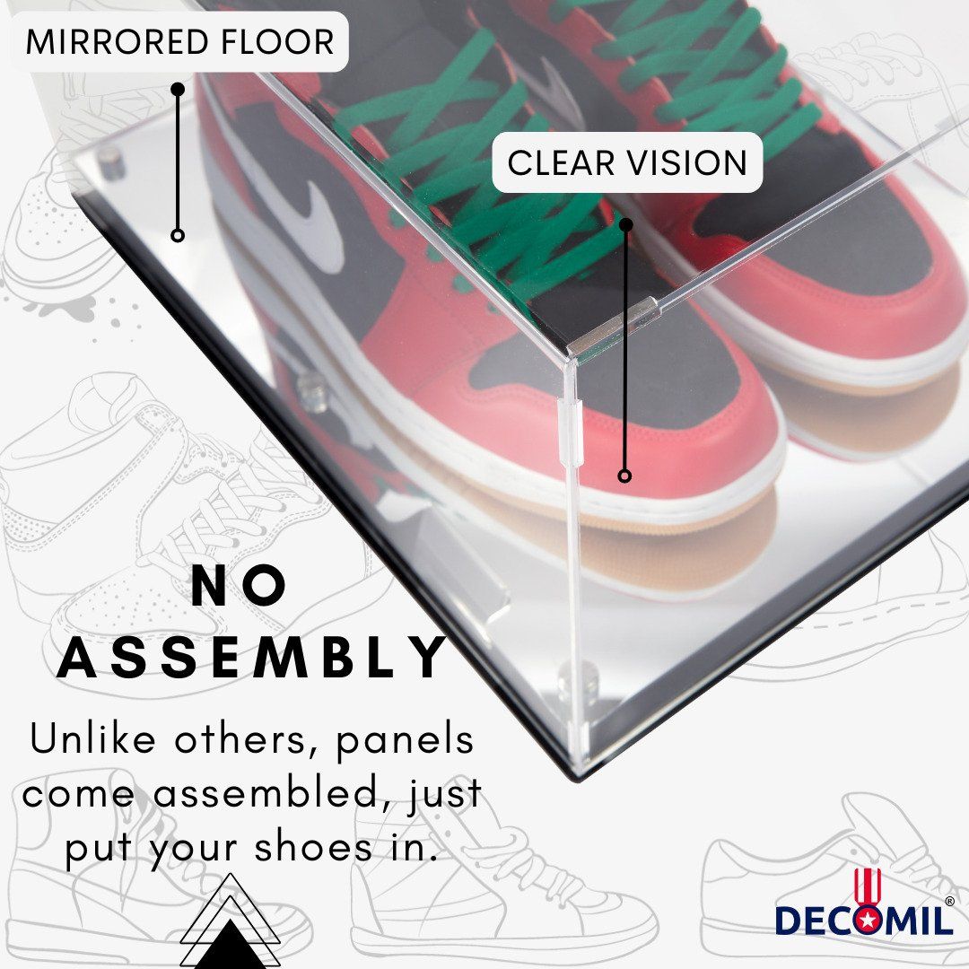 Mirrored floor and clear shoe display case
