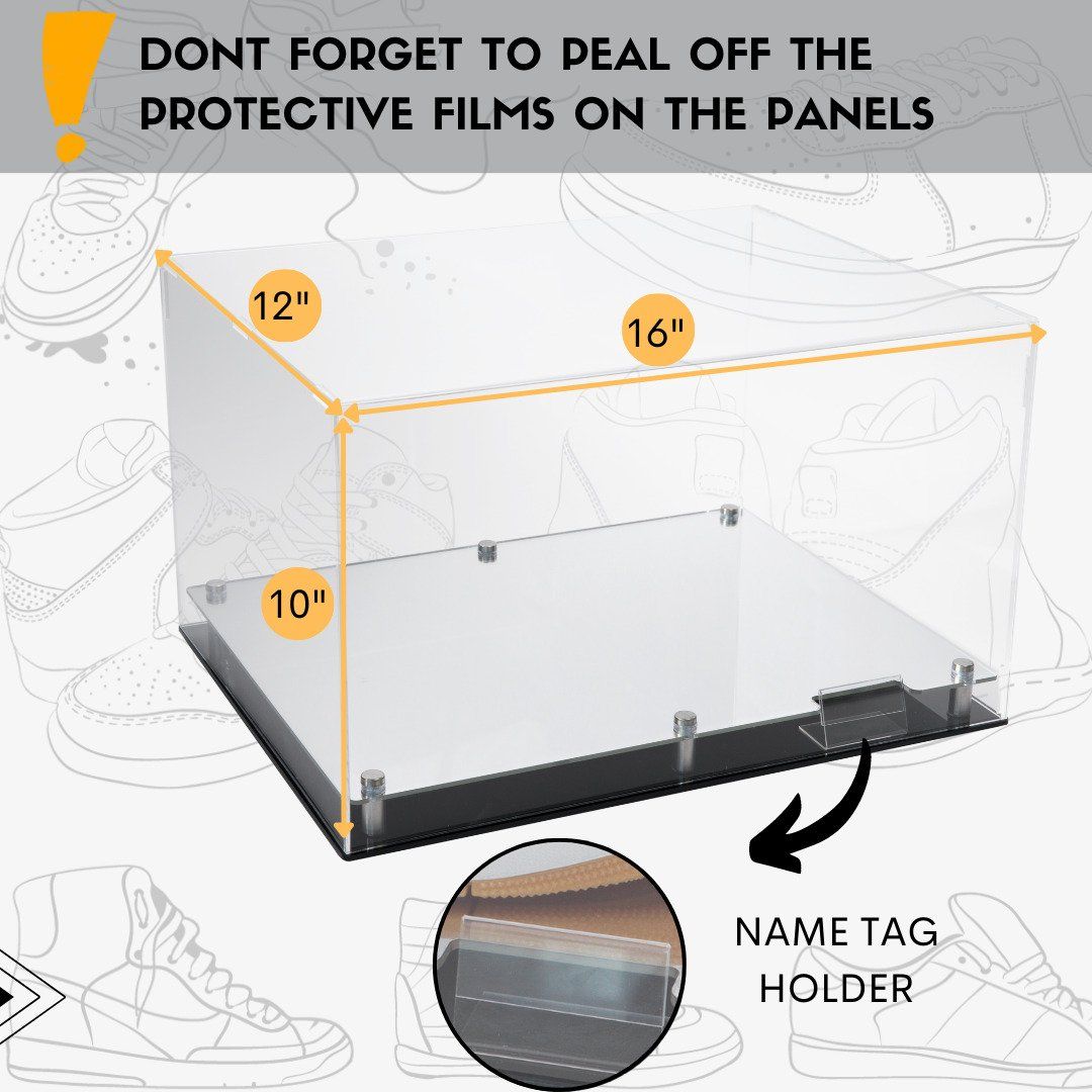 dimensions of shoe display case