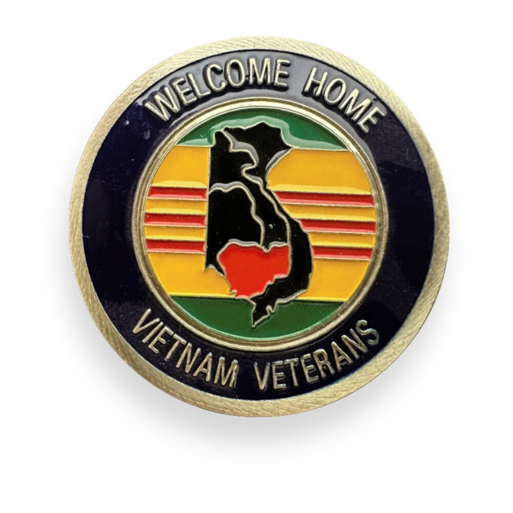 Vietnam Veterans Military Challenge Coins with white bacground