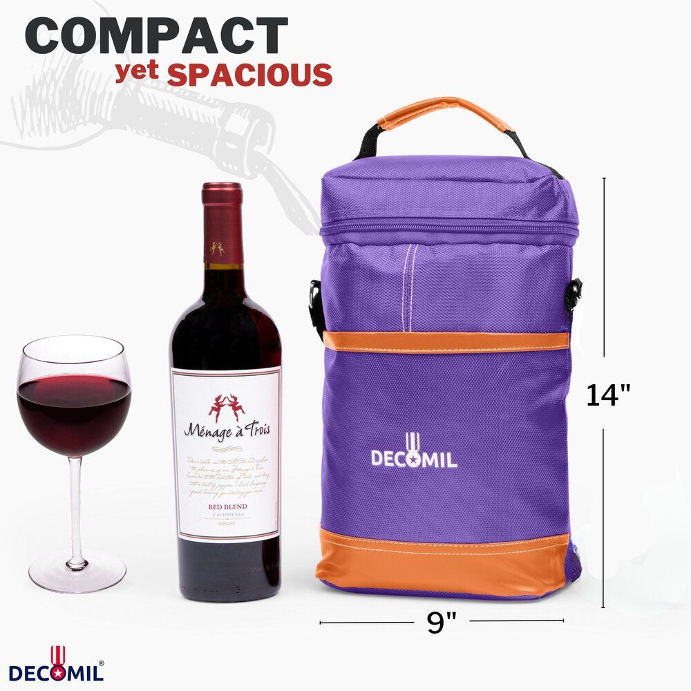 wine tote bag, wine purse, wine carrier, wine tote, Wine Tote Carrier purple