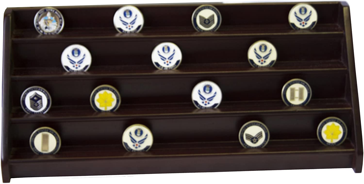 4 rows challenge coin display cases