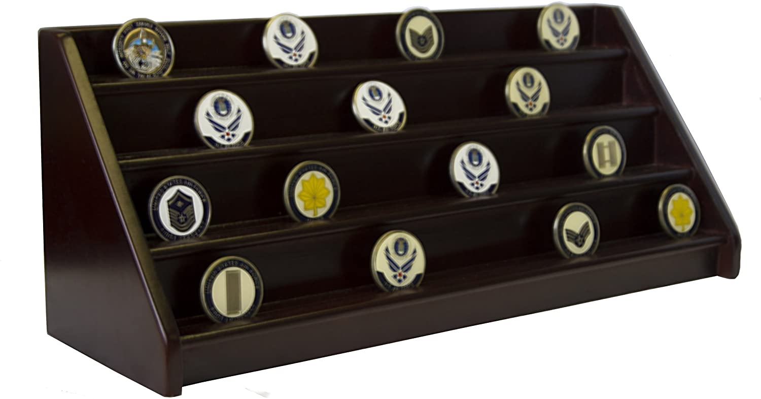 4 rows challenge coin display rack