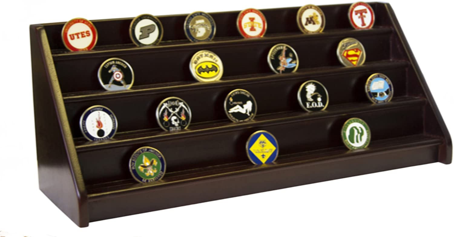 4 rows challenge coin display case 