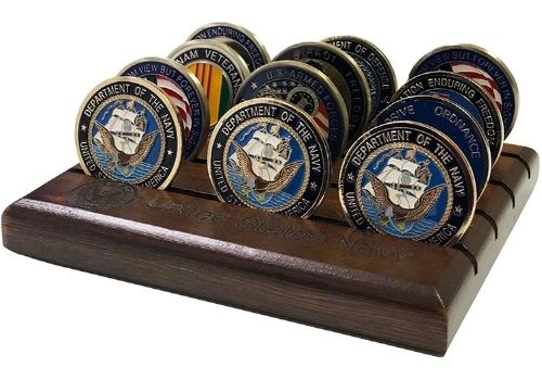 Military Challenge Coin Holder (4 Rows, Small) Navy 3